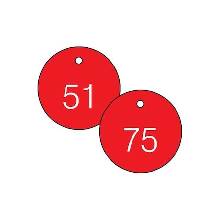 Accuform Engraved Numbered Tags, Plastic, 0.31 in H x 3 in W, 25 PK TDG363RD